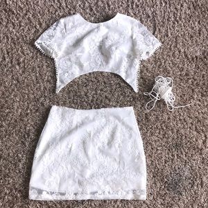 White two piece dress from Yoins